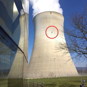 Wanderfalken am Kühlturm